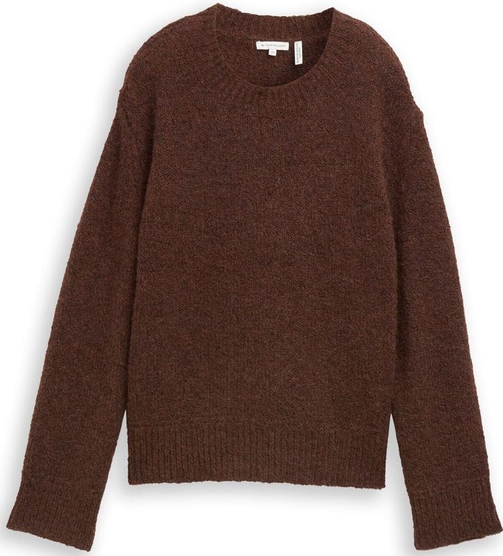 TOM TAILOR - Trui - Donkerbruin - Knitwear - Losse Pasvorm