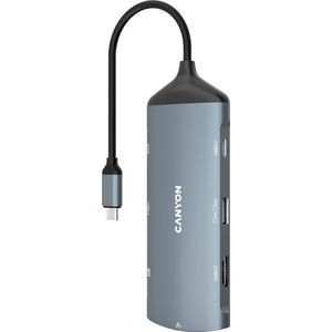 Canyon 8-1 Hub USB-C Multipoort Donkergrijs (TDS15)