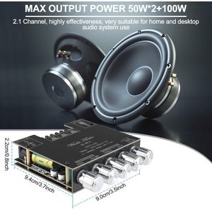 Mini Bluetooth Versterker Module 2.1 - Digitale Audio Versterker voor Hifi Geluid met Bass en Treble Tuner