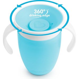 Munchkin Miracle Anti-Lek 360° Drinkbeker - Trainer Cup - Oefenbeker voor Baby en Kind - 207ml - Blauw