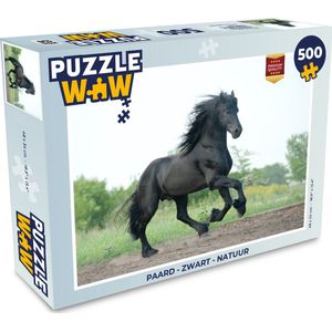 Puzzel Paard - Zwart - Natuur - Legpuzzel - Puzzel 500 stukjes