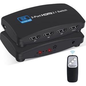DrPhone HS7 8K@60Hz HDMI 2.1 Switch - HDMI Switch 3 IN 1 OUT – 48Gbps – HDCP 2.3 - Geschikt o.a voor Fire Stick, HDTV, PS4/5, etc
