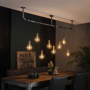 Dimehouse Industriële Hanglamp Willow 8-lichts 8-lichts - Zilver - Industrieel