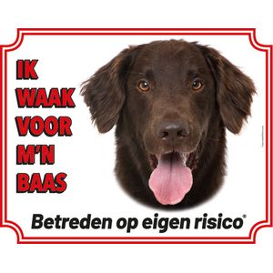 Flatcoated Retriever waakbord - Ik waak voor m'n baas