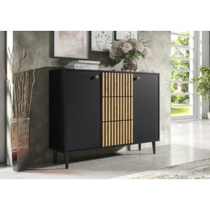 Pro-meubels - Dressoir Bilbao - Zwart mat - Eiken - 120cm - Kast - Commode