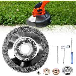Onkruidborstel draadborstel trimmer - 150 x 254 mm voor bosmaaier en grastrimmer tegen wildkruid Onkruidborstel