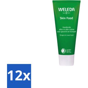 12 x WELEDA - Crème - Skin Food - Droge huid - 75 ml - Droge Huid - Voedende Crème - Natuurlijke Huidverzorging - Biologische Ingrediënten - Weleda