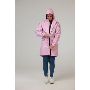 Ducksday - Regenjas Dames - Lila Roze - Waterdicht - Met Capuchon - Half Lang Model - Gevoerd