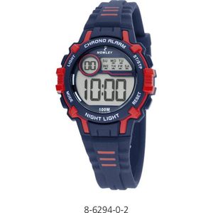 Nowley 8-6294-0-2 digitaal horloge 35 mm 100 meter blauw/ rood