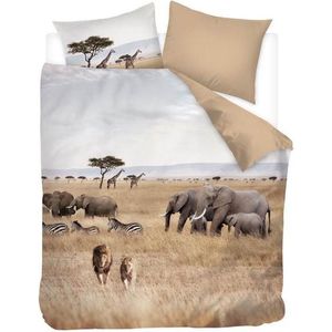 Snoozing African Animals - Dekbedovertrek - Tweepersoons - 200x200/220 cm - Multi kleur