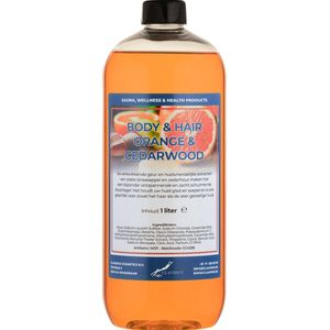 Body & Hair Sweet Orange & Cedarwood 1 liter - 2 in 1 voor lichaam en haar.
