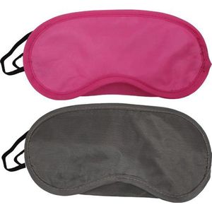 Slaapmaskers Donker Grijs & Roze - 2 Stuks - Thuis - Slaapmasker - Onderweg - Vliegtuig - Festival - Slaapcomfort - oDaani