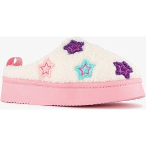 Thu!s teddy instap pantoffels met sterren wit roze - Maat 30/31 - Sloffen