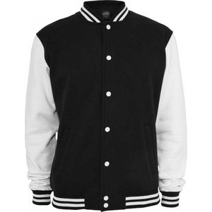 Urban Classics - 2-Tone Sweat College jacket - 4XL - Zwart/Wit