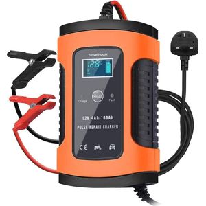 Acculader voor auto, motor en boot - 12V onderhoudslader met LCD-scherm