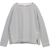 TOM TAILOR - Sweatshirt - Donkerblauw/Wit - Gestreept - Lange Mouw