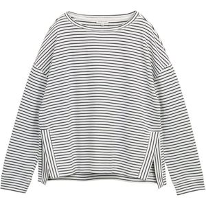 TOM TAILOR - Sweatshirt - Donkerblauw/Wit - Gestreept - Lange Mouw