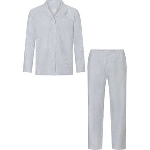 Phil & Co - Heren Pyjama Set - Blauw Gestreept - Lange Mouwen - Knoopsluiting