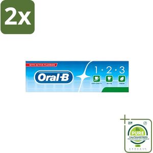 Oral-B - 1-2-3 Extra Fresh - Tandpasta - Verfrissend - 100 ml - Voordeelverpakking - 2 stuks - Tandpasta - Fluoride tandpasta