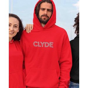Bonnie / Clyde Hoodie Red (Clyde - Maat XS) | Koppel Cadeau | Valentijn Cadeautje voor hem & haar