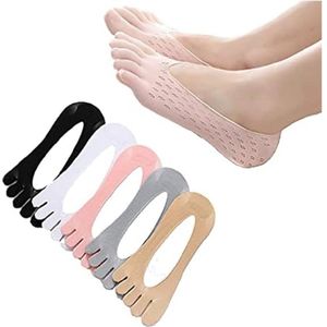 5 paar - sokken met vijf tenen - orthopedische compressiekousen - onzichtbare sokken met vijf tenen - ademende sokken met vijf tenen (multi-color)