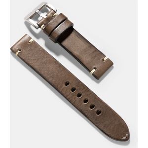 B&S Leren Horlogeband Luxury - Smokeyjack Grey Square - 20mm