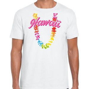 Hawaii slinger t-shirt wit voor heren - Zomer kleding XL