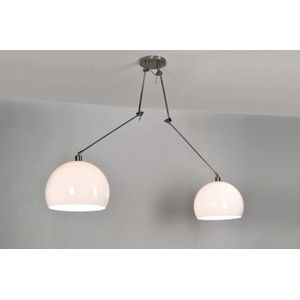 Lumidora Hanglamp 30111 - BROOKLYN - 2 Lichts - E27 - Wit - Aluminium - Kunststof