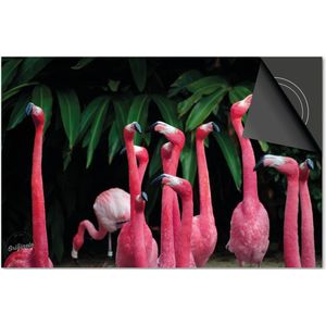 Inductie beschermer 81x52 - afdekplaat inductie mat - Dietrix Kookplaat beschermer - DELUXE - Dieren - Flamingos