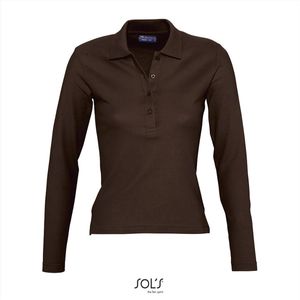 SOL'S Women´s Long Sleeve Polo Podium L535 - Chocolate - L