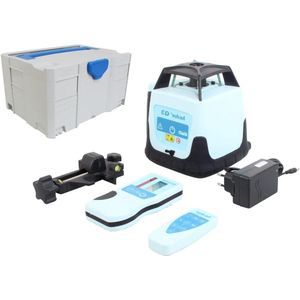Roterende laser Q3 - zelfnivellerend nivelleerapparaat met rode laserstraal - bouwlaser met laserontvanger - afstandsbediening en oplader