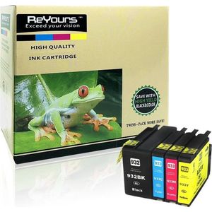 ReYours® compatible inkt voor HP932XL / 933XL Multipack zwart en kleur - 4 pack