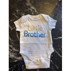 Baby romper Little Brother – wit katoen – ideaal kraamcadeau voor broertje