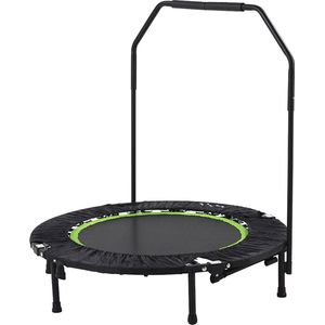 Tunturi Fitness Trampoline - Opvouwbaar - 104cm springoppervlak - Inclusief beschermrand & handgrip - Incl. gratis fitnessapp