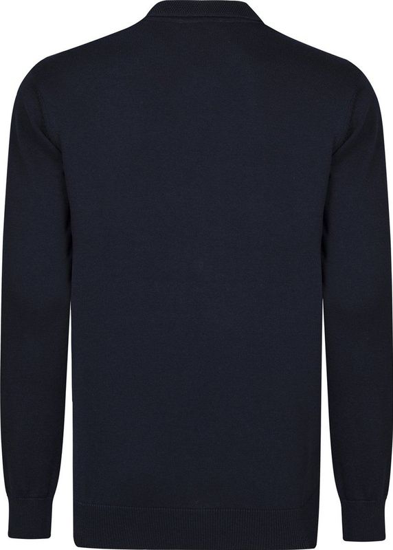 Felix Hardy - Gebreide Polo Trui - Navy - 100% Katoen - Heren