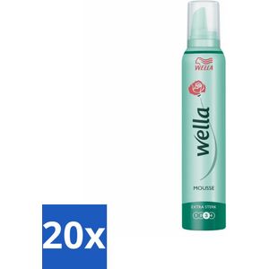 20 x Wella Extra Strong Hold Haarmousse 200 ml - Haarmousse - Haar Fixatie - UV Bescherming - Haar Versteviging - Haar Model