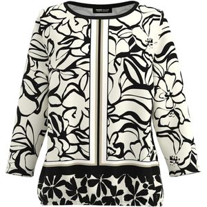 Frank Walder - Blouse W51-208421594 - Zwart-witte Floral Print - Dames