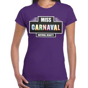 Miss Carnaval verkleed t-shirt paars voor dames - natural beauty carnaval / feest shirt kleding / kostuum S