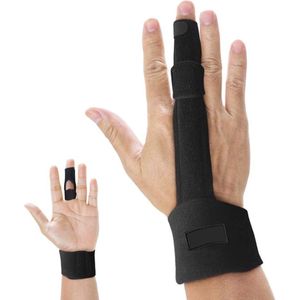 Vingerspalk - Middel vinger - One size - Geschikt voor alle vingers - Vingerbrace - Zwart - Vinger splint - Vinger spalk - Wijsvinger - Triggerfinger - Ringvinger - Mallet vinger - Spalk