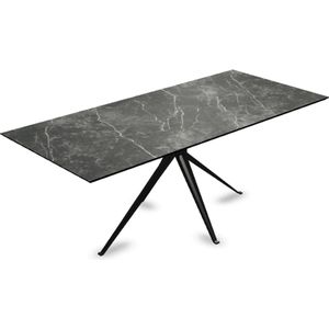 Melamine eettafel marmer zwart - Recht - Anna onderstel - marmer tafel