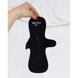 Lotties wasbaar maandverband - Maat M - Medium menstruatie - Betrouwbaar maandverband met vleugels en bh-sluiting - Comfortabel en duurzaam