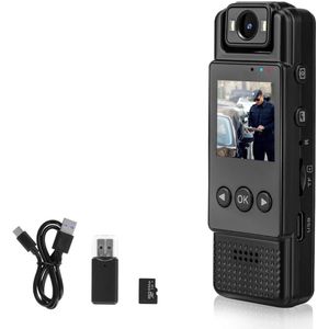 DailySupplies® Bodycam - Action Cam - Bewegingsdetectie - 180º Draaibare Lens - Bodycam Politie - Spycam - Zwart