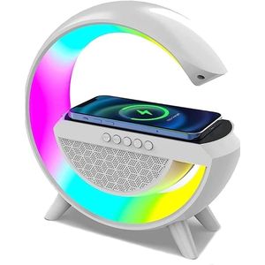 Bluetooth speaker met Draadloze telefoon lader - Wireless charger - Nacht lamp - Sfeerlamp