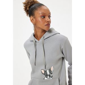 Capuchon kraag Met drukwerk Sweatshirt