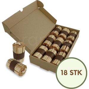 Floranica aanmaakblokje 18 stuks Eco-vriendelijke aanmaakblokjes van hout en was Brandduur 20 min Barbecue aansteker Outdoor Survival Bushcraft Camping Stove aansteker