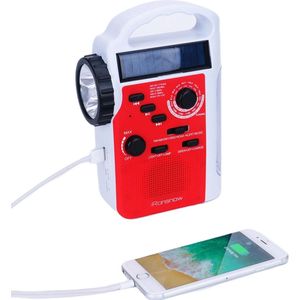 Draagbare noodradio - Zonnesolar handkraan campinglanterne, MP3-speler, LED zaklamp, AM/FM/kortegolven/SOS, 2300mAh oplaadbare batterij, leeslamp
