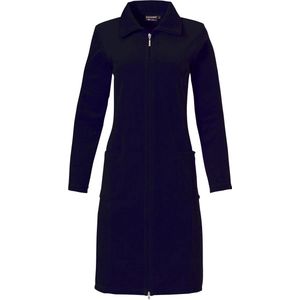 Pastunette Deluxe dames badjas velours - met Rits - Donkerblauw  - 42