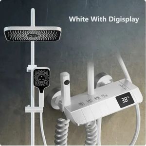 Digitaal Douche Systeem - 4 Functies - Koperen Kranen - RVS/ABS/PVC - Douche - Kraan - Wit