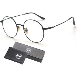 LC Eyewear Computerbril - Blauw Licht Bril Zonder Sterkte - Blue Light Glasses - Beeldschermbril - Metaal - Unisex - Zwart