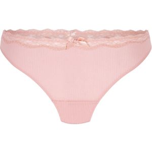 Hunkemöller Dames Lingerie String Lola - Roze - maat L